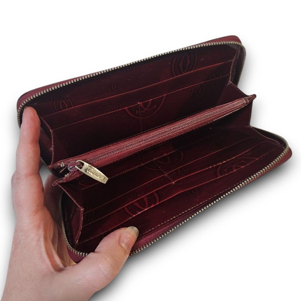 Cartier - Red Patent Leather Happy Birthday Edition Vintage Zippy Long Wallet - Picture 7 of 12